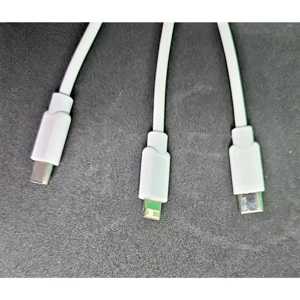 3-in-1 Multi Charging Cable Hub | Dual Input USB-A/USB-C | USB-C & 8 Pin Connect