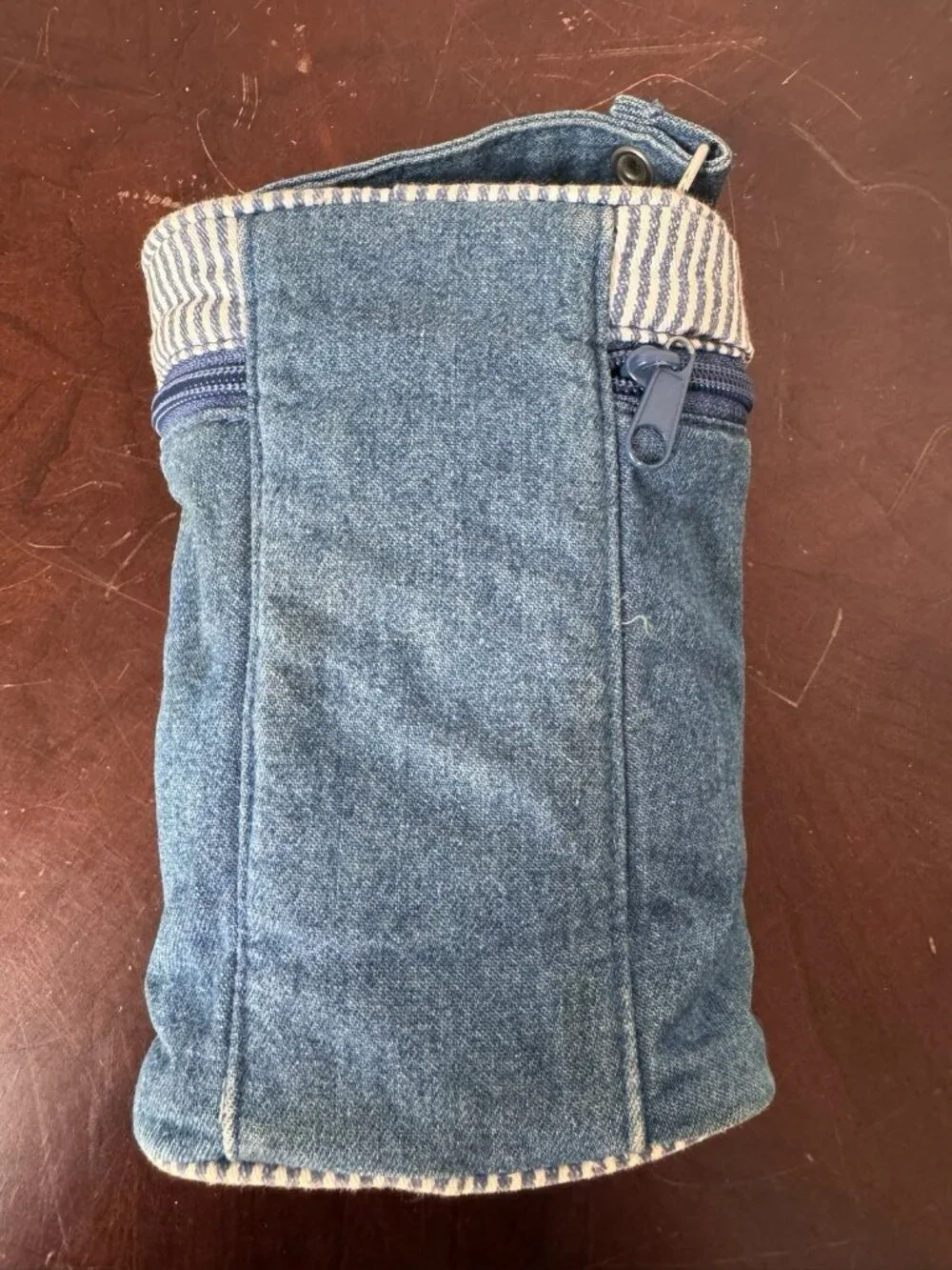 VTG OshKosh Denim Stripe Insulated Bag Handle