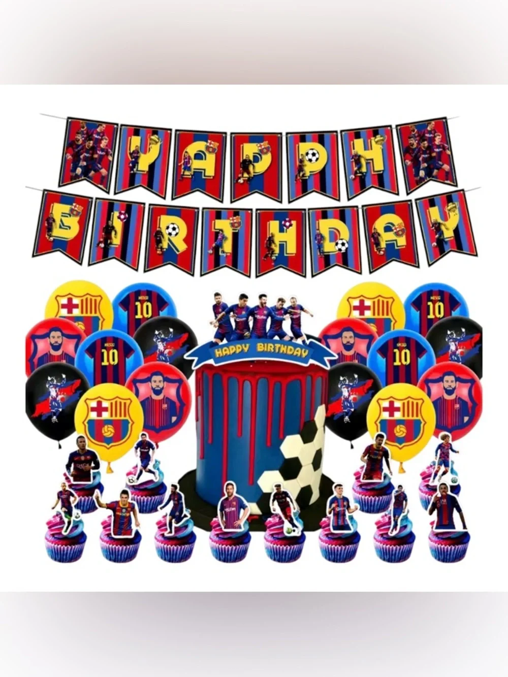 Barcelona Red & Blue Soccer Birthday Party Kit