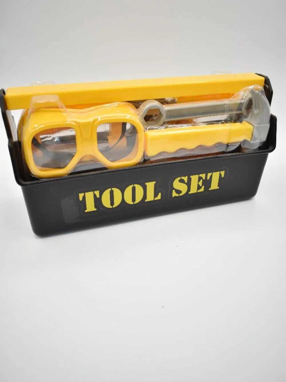 Kids Pretend Tool Set Toolbox Hammer Wrench Pliers Screwdriver Safety Goggles