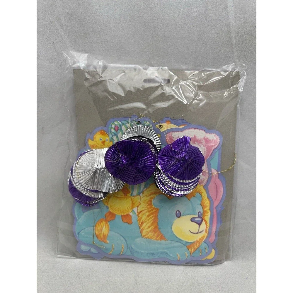 Vintage Amscan Baby Animals Shower Dangling Cutouts Decorations Hanging Swirls
