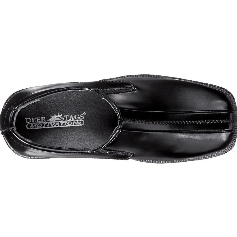 🔥Deer Stags Black Wings Slip-on Dress Shoes Youth Size 4.5