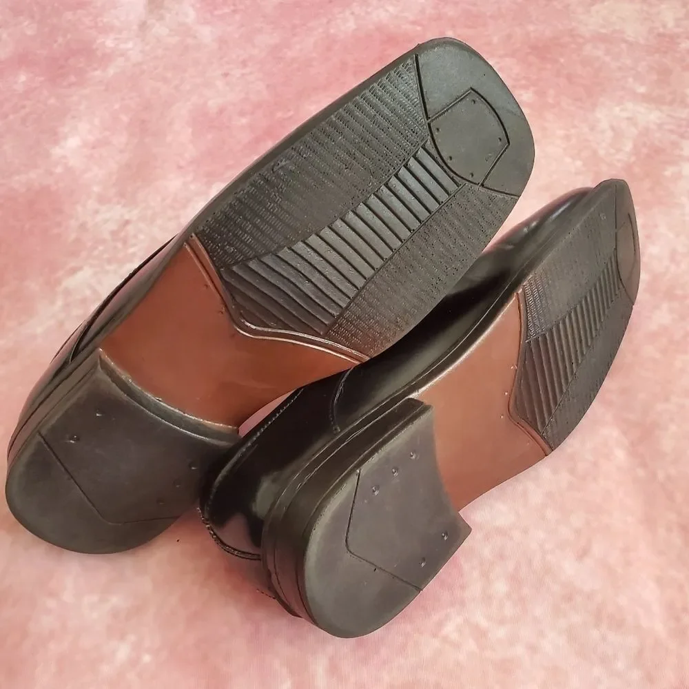 🔥Deer Stags Black Wings Slip-on Dress Shoes Youth Size 4.5