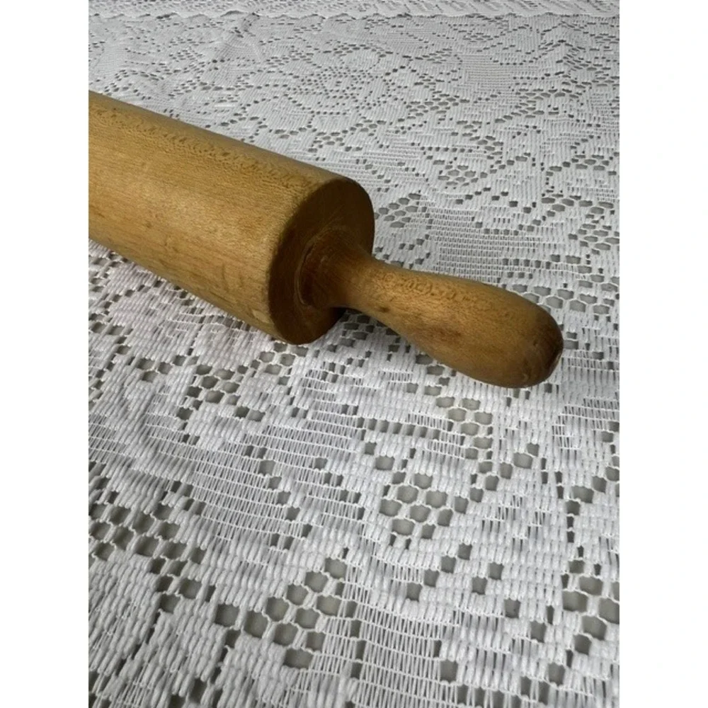 Vintage Wooden Rolling Pin 16.5‎ Inch Farmhouse Hardwood Dough Roller Natural
