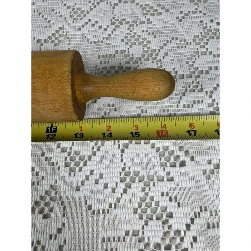 Vintage Wooden Rolling Pin 16.5‎ Inch Farmhouse Hardwood Dough Roller Natural