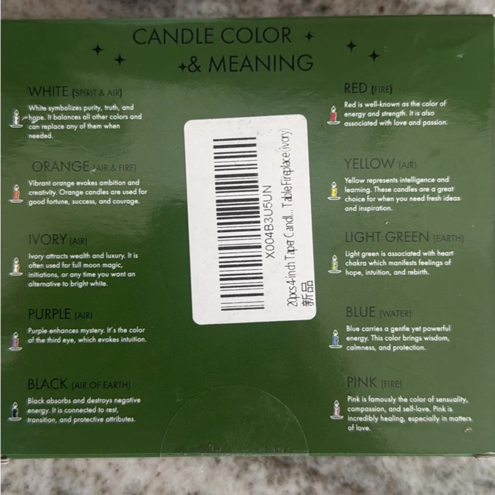 20 White Taper Candles with Adhesive Wax for Wedding Decor NWT