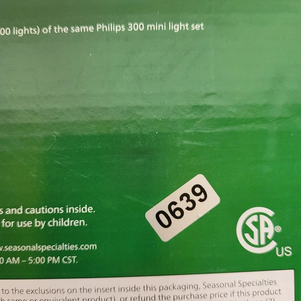 Philips 300‎ Mini Lights Clear Indoor Outdoor Green Wire Christmas 62.2ft