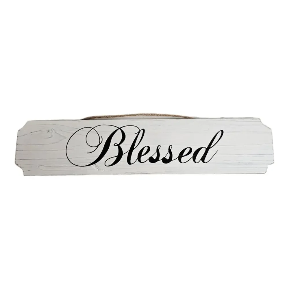 Whitewashed Blessed Plaque 18