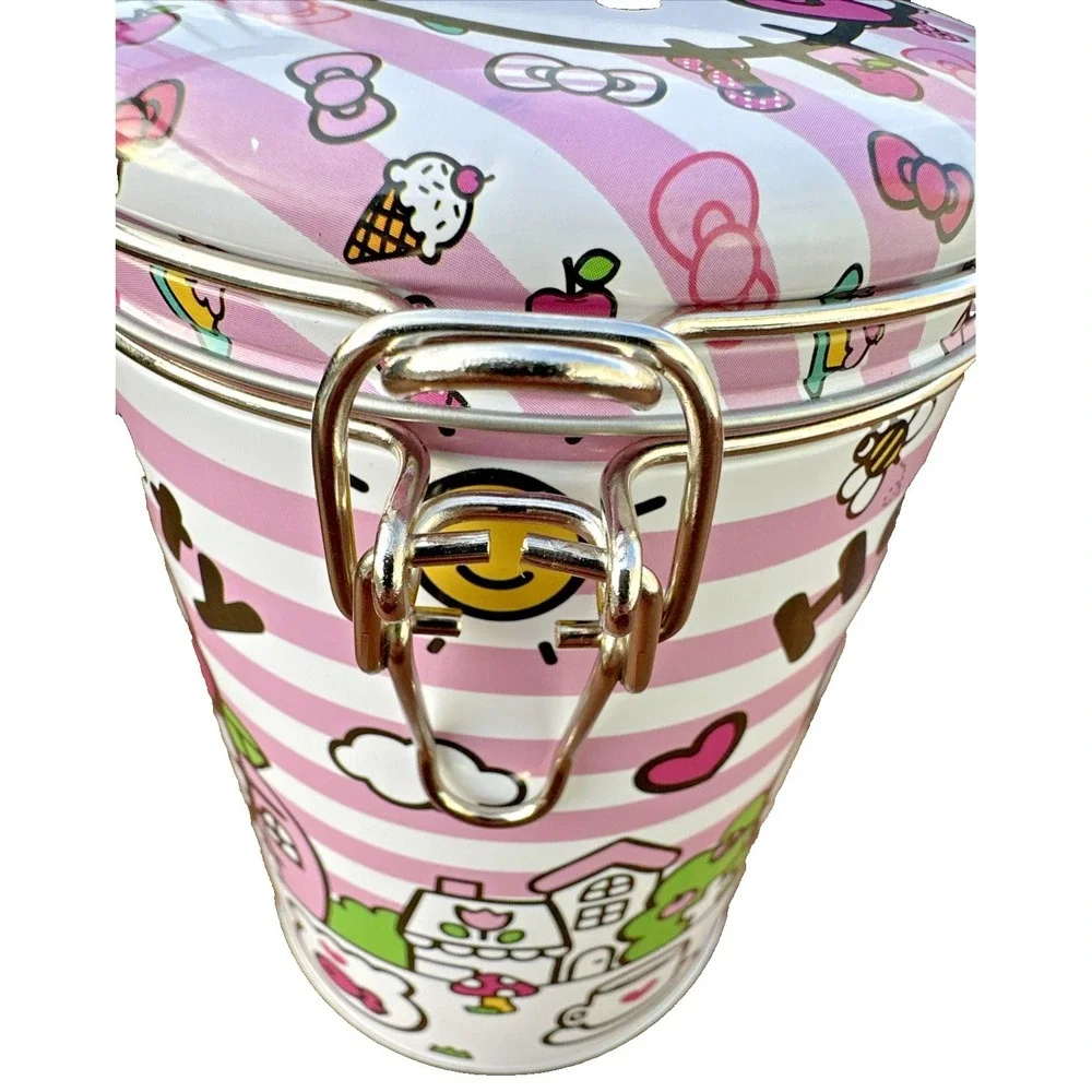 Sanrio Hello Kitty‎ Canister with Clasp Latch Secure Lid Bows Sweet Treats NWT