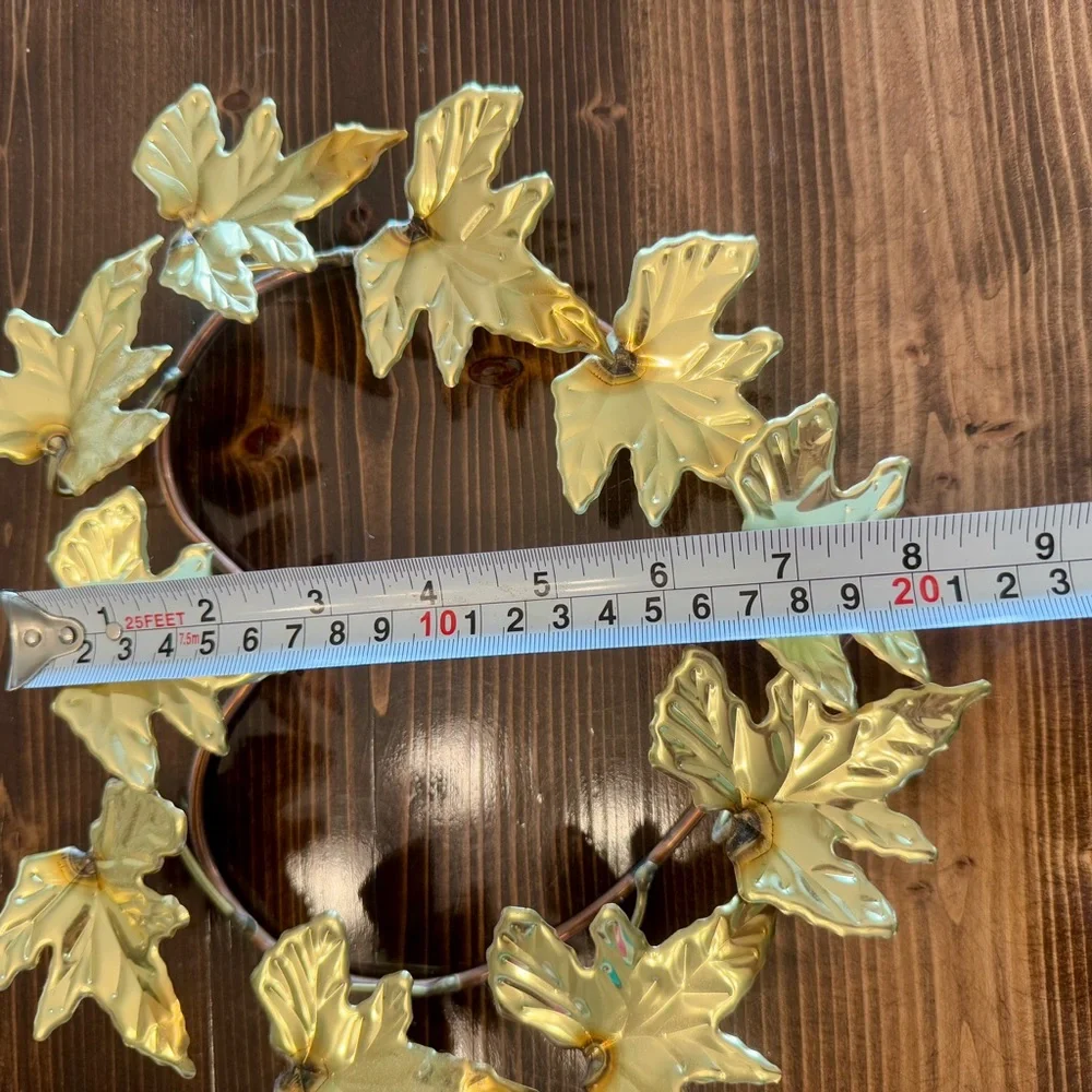 Vintage Home Interiors Brass Leaf Heart Shaped Wall‎ Art