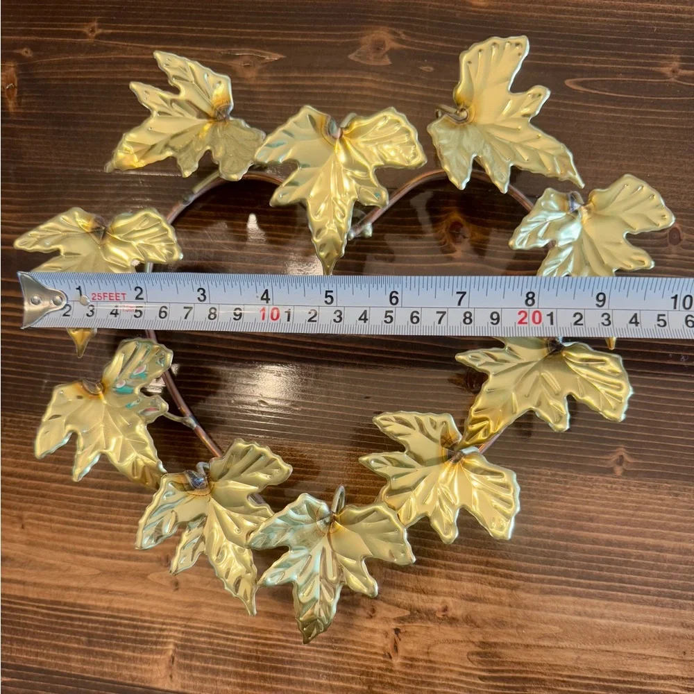 Vintage Home Interiors Brass Leaf Heart Shaped Wall‎ Art