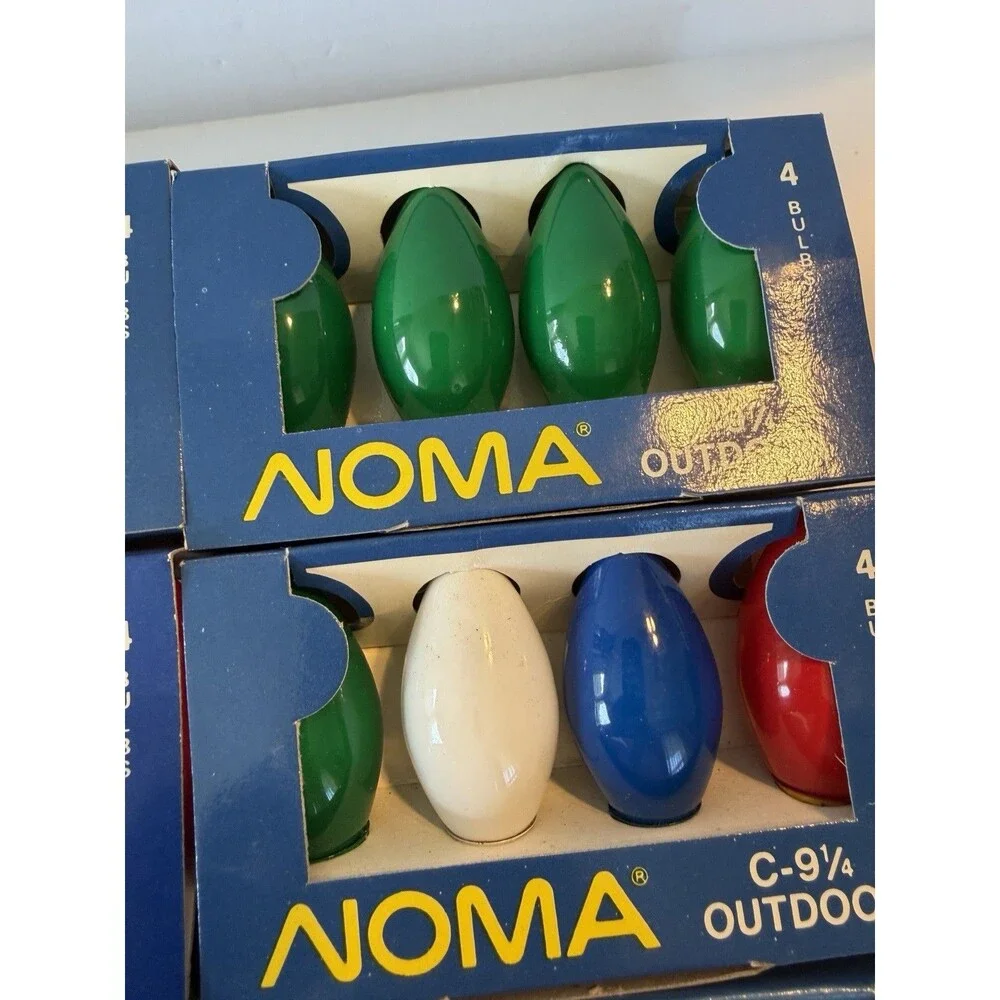24 Vintage C9 1/4 NOMA Holiday Christmas Light Replacement Bulbs Multicolor NEW