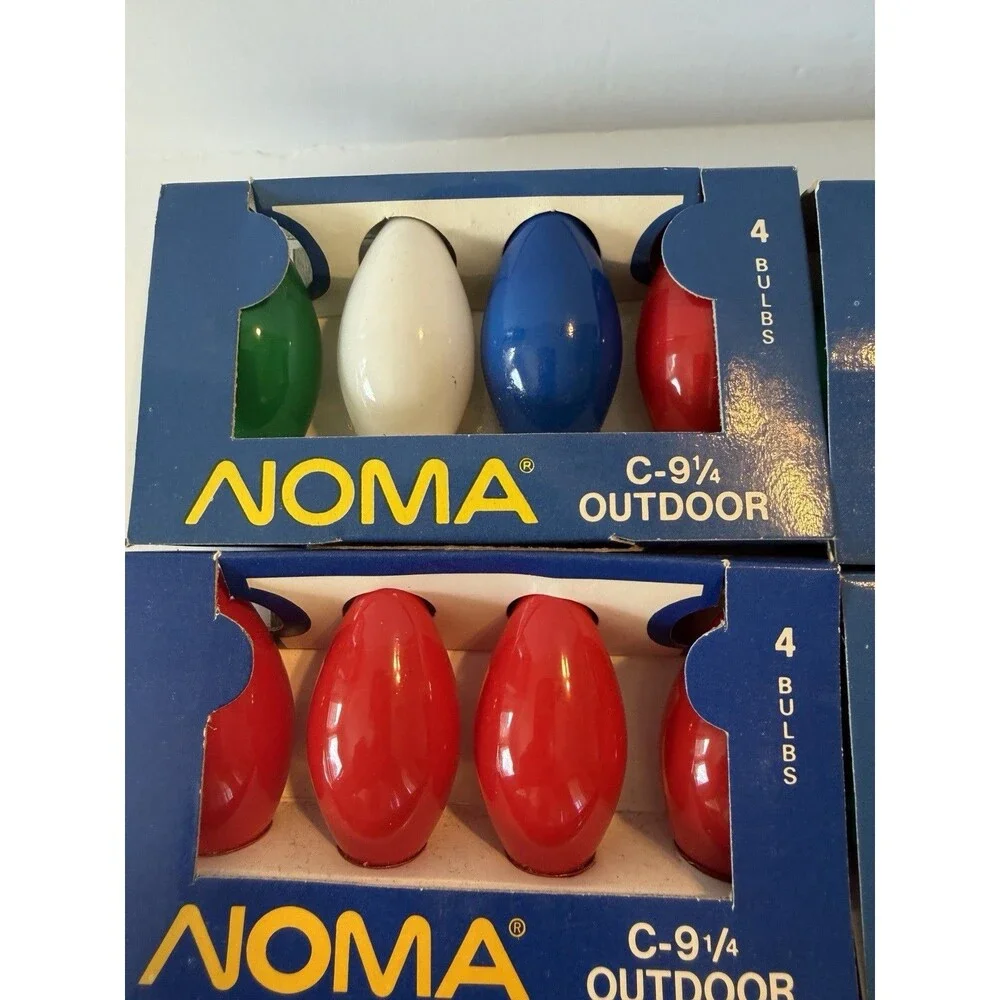 24 Vintage C9 1/4 NOMA Holiday Christmas Light Replacement Bulbs Multicolor NEW