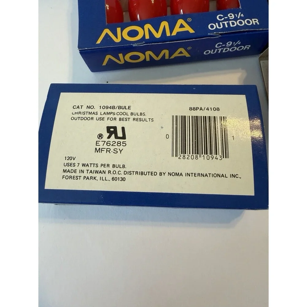 24 Vintage C9 1/4 NOMA Holiday Christmas Light Replacement Bulbs Multicolor NEW