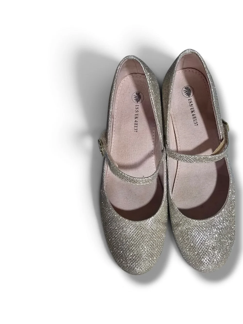 Sparkle Mary Jane Block Heel Pumps - Gold