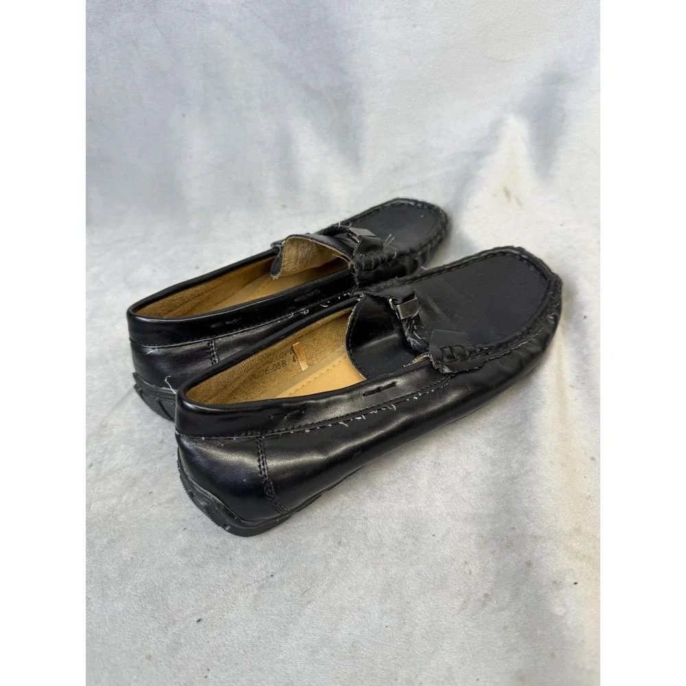 Mario Lopez Shoes Boys Size 4 Black Loafer‎ Dress Slip On Synthetic JUDE-055