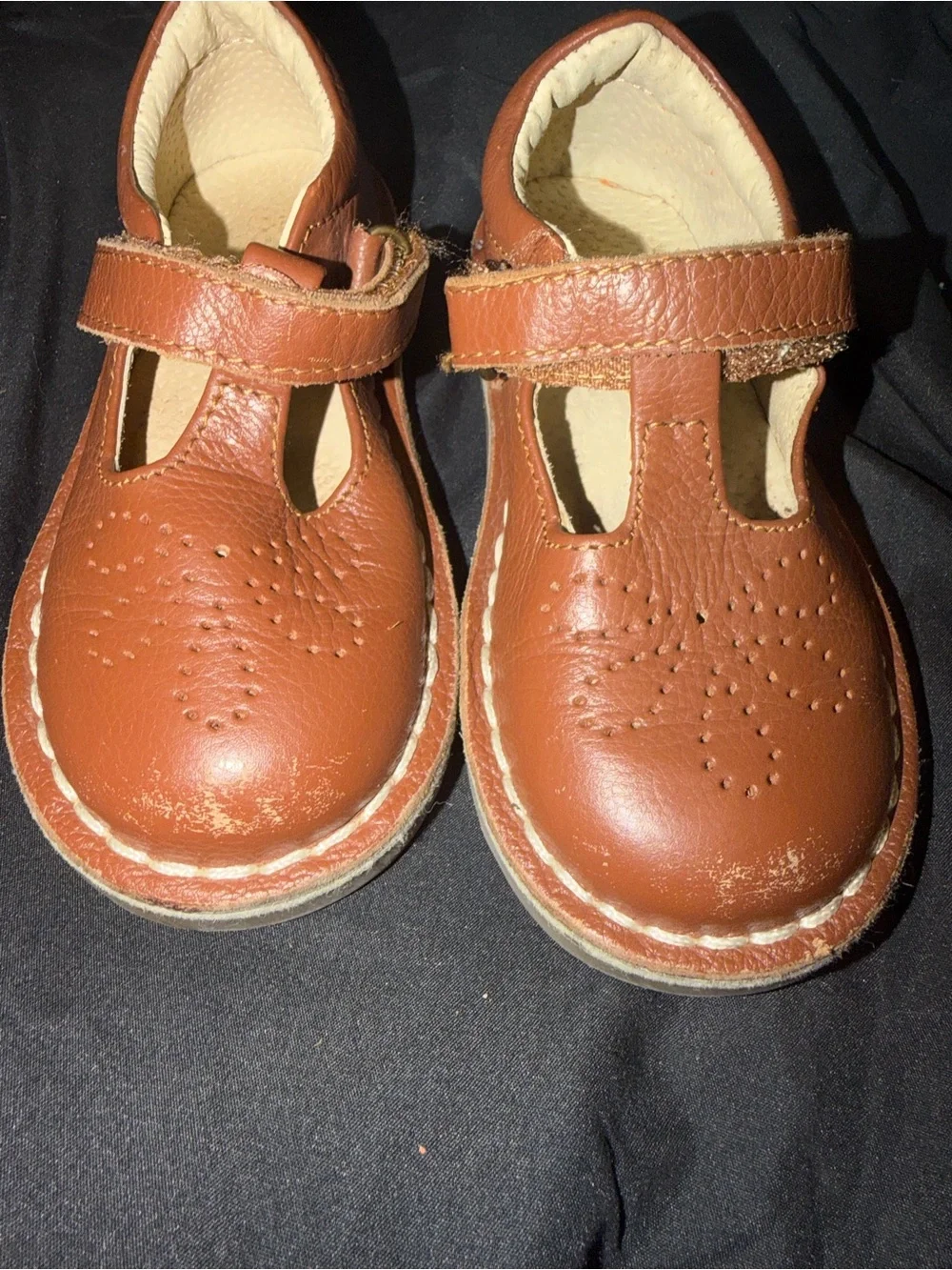 Mini Boden Girls US 9 Brown T Bar Flats Shoes UK 25 Maryjanes