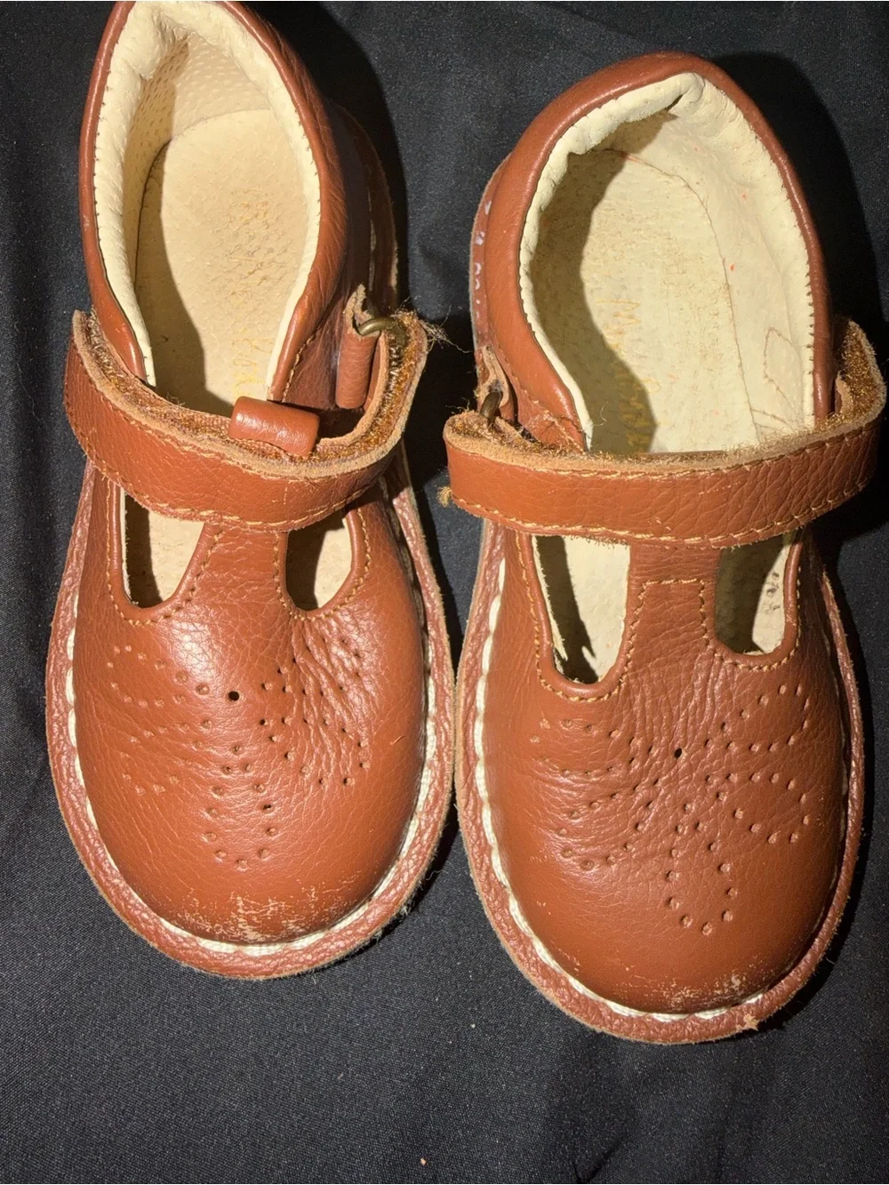 Mini Boden Girls US 9 Brown T Bar Flats Shoes UK 25 Maryjanes