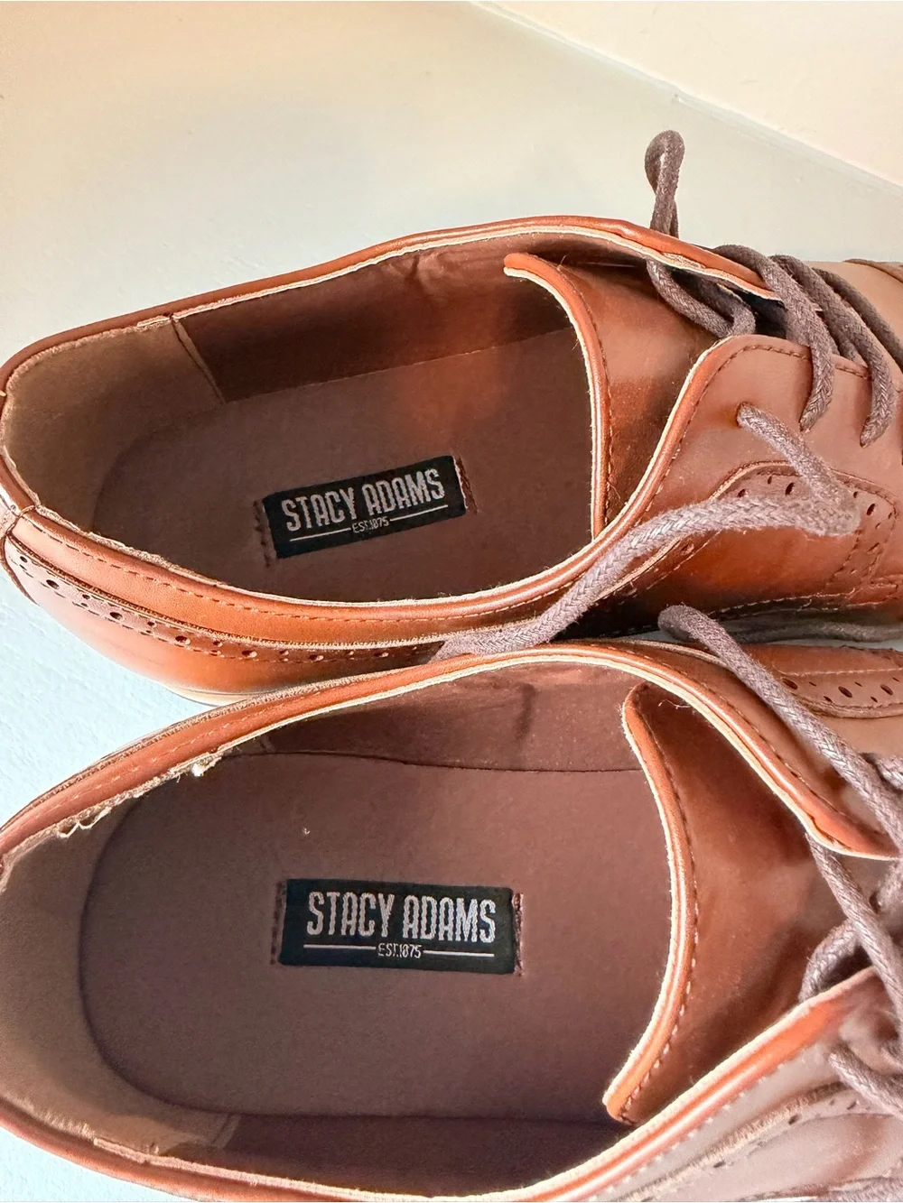 Stacy Adams Boys' cognac Brown Dress Shoes