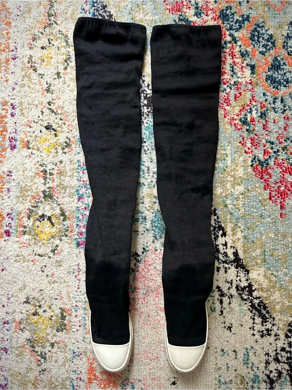 Rick Owen’s DRKSHDW Black Wax High Sock Sneaker
