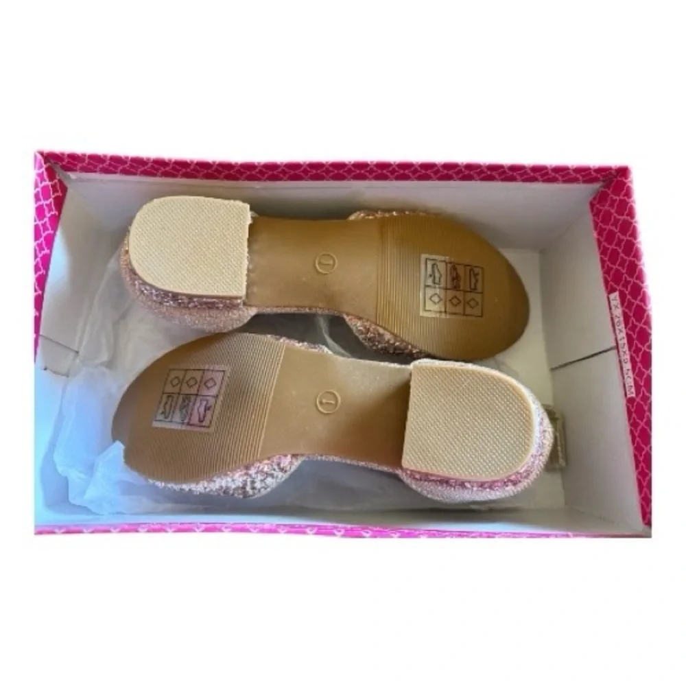Kelly & Katie Felicity Gold Glitter Dress Shoes Girls Size 1 NIB