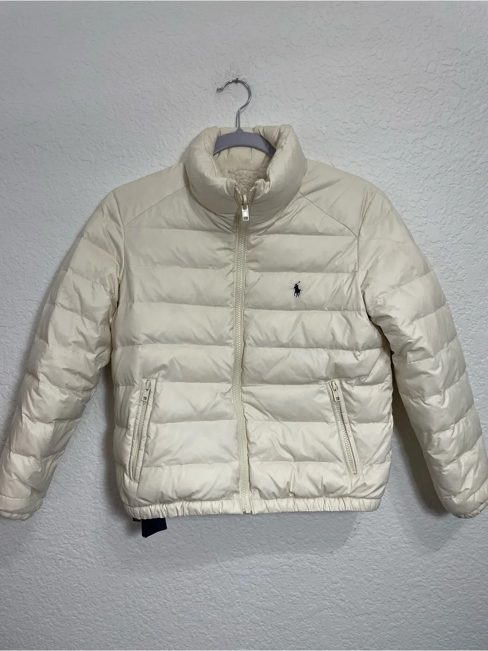 Polo Ralph Lauren Cortina Cream Quilted Puffer Jacket NWT M