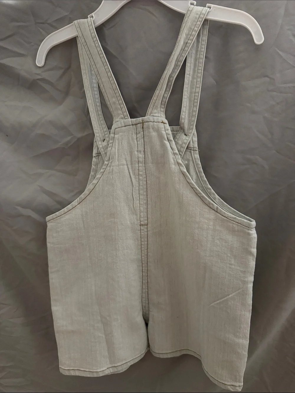 The Children's Place Light Gray Overalls with Bunny Patch