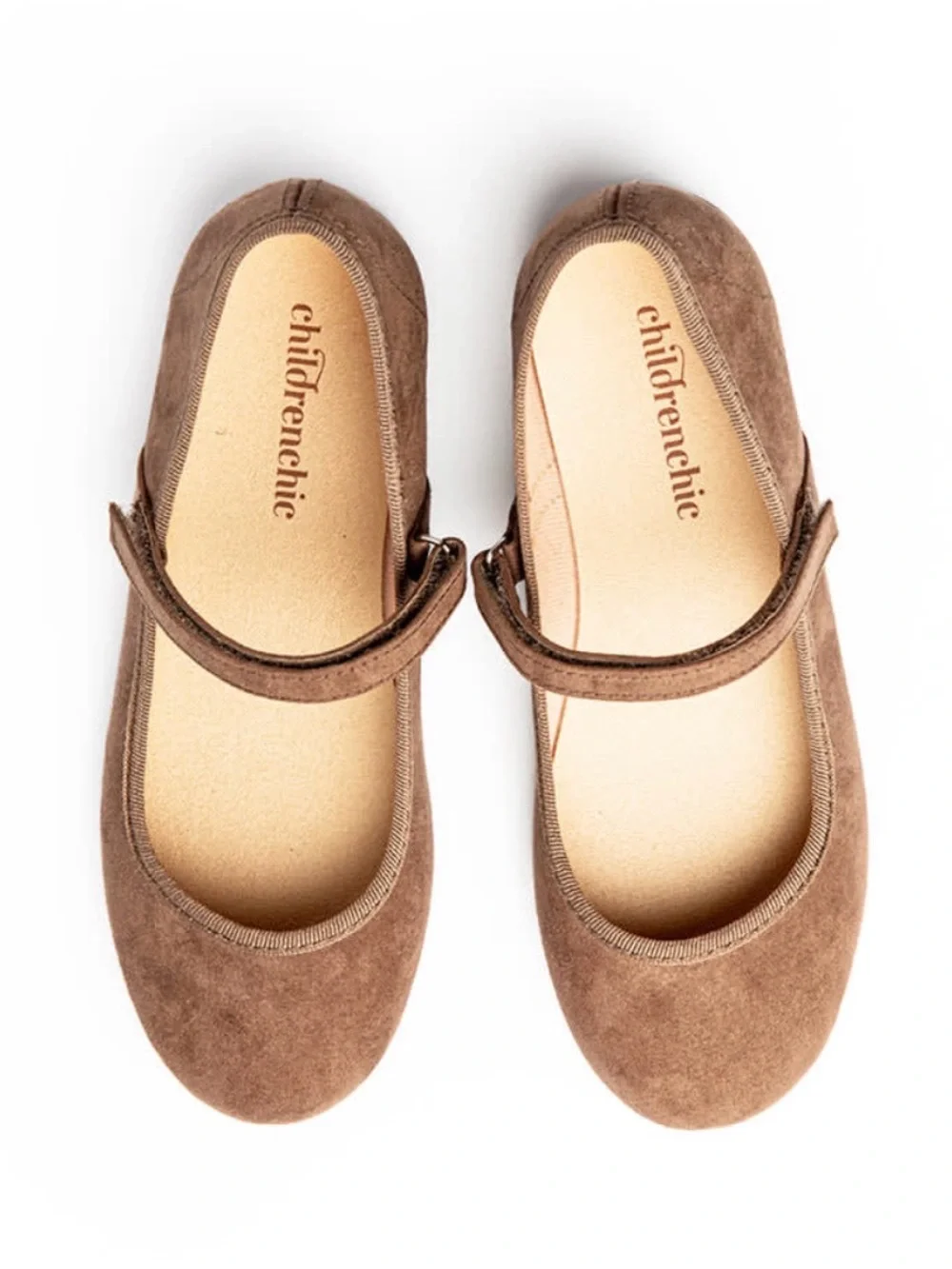 Childrenchic Suede Taupe Mary Jane Shoes for Kids