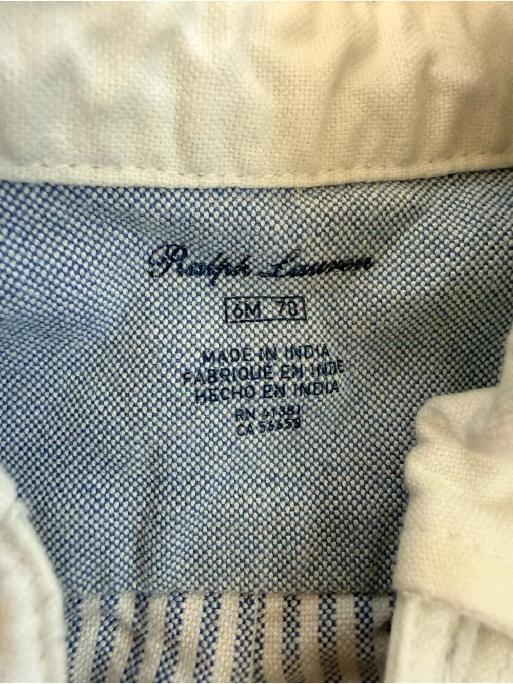 Ralph Lauren Light Blue & White Striped Button-Down Shirt