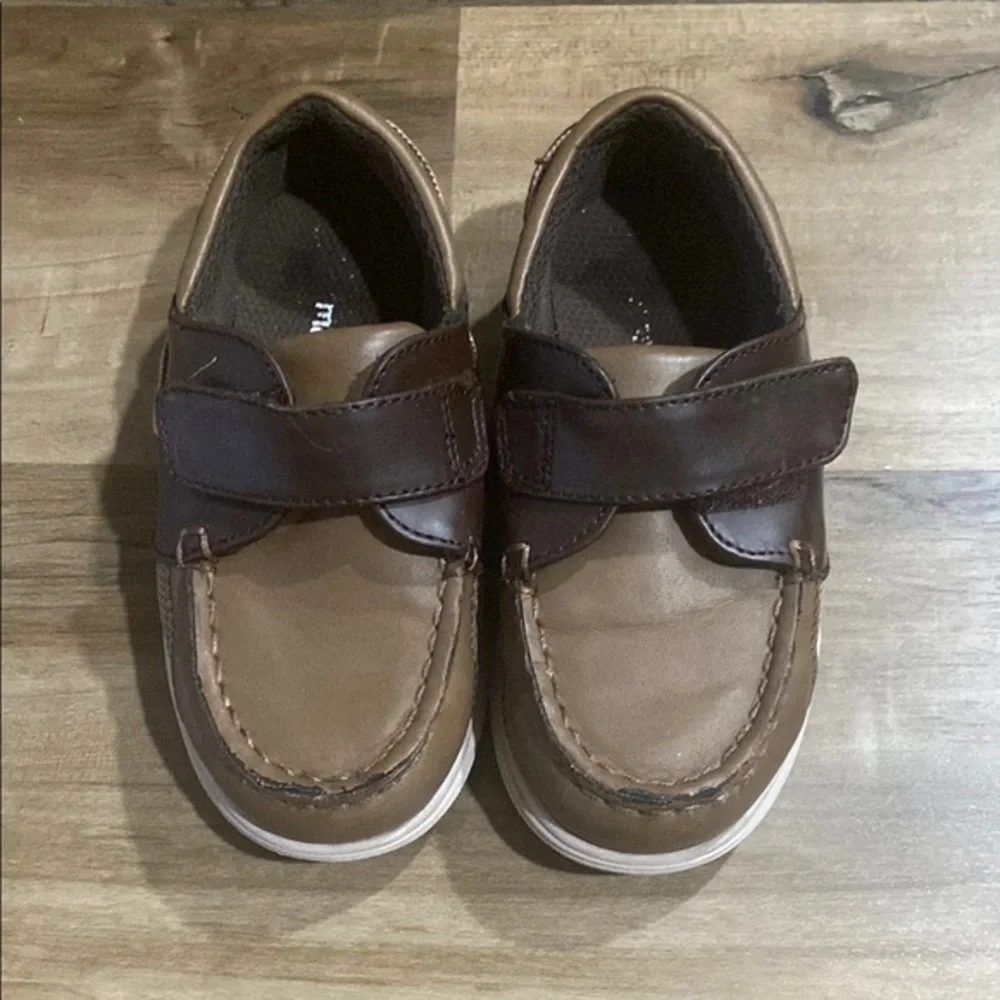 Brown Toddler Loafers with Velcro Strap