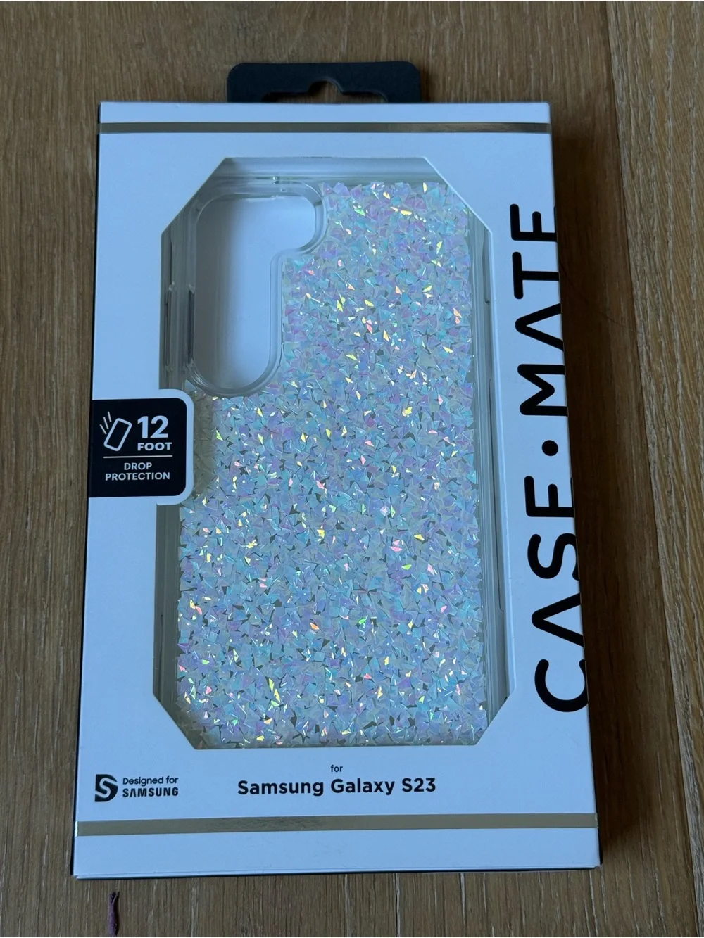 New Case-mate Iridescent White Glitter Case for Samsung Galaxy S23 glitter case