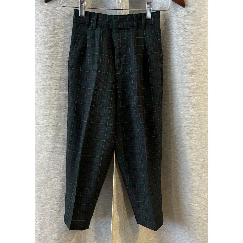 Vintage TFW Plaid Boys Dress Pants Size 7‎ Regular