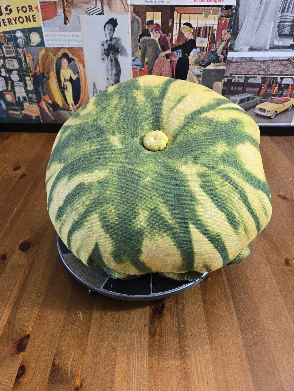 John Derian Beaded Squash Throw Pillow Green/Yellow Fall Thanksgiving Decor