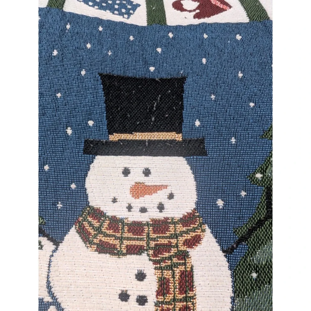Christmas Snowman Needlepoint Tapestry Pillow 12x13 Winter Holiday