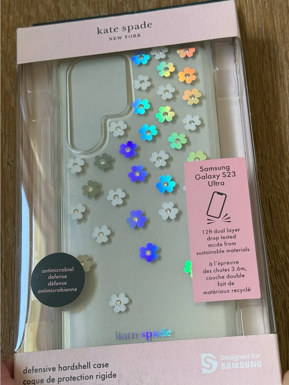 New Kate Spade New York Samsung Galaxy S23 Ultra Case Iridescent Flowers