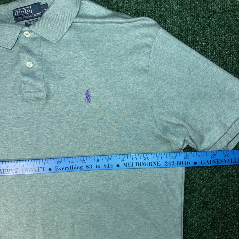 Men's Polo Ralph Lauren Green Short Sleeve Shirt Size Large‎ Q14