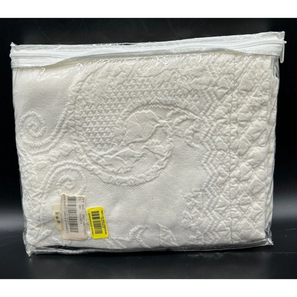 Nobility Pillow Sham Ivory Standard Set 2 Quilted‎ Stitching New