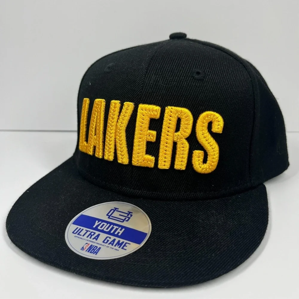Los Angeles Lakers Youth Size Ultra Game Bricked Cap Hat Adjustable Snapback NBA