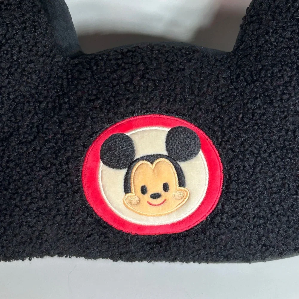 Official Disney Park Mickey Mouse Sherpa Ear Shaped Pillow Plush Signature Throw