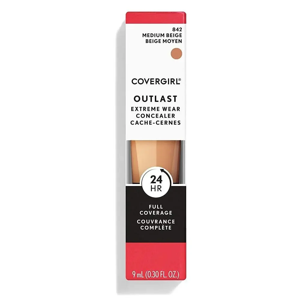 COVERGIRL Outlast Extreme‎ Wear Concealer Medium Beige 842, 24HR Full Coverage