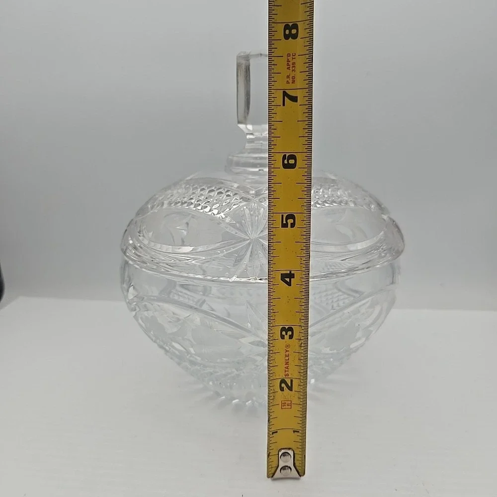 Anchor Hocking Early American Prescut Glass Lidded Bowl EAPC Clear Vintage 6in