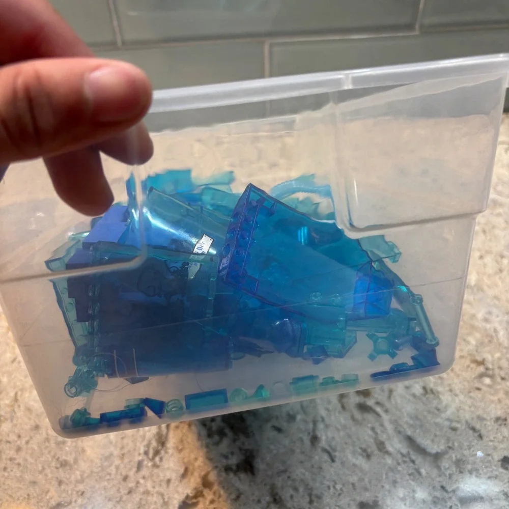 LEGO Translucent Blue Bulk Bricks and Specialty Pieces Lot 1.5lbs+