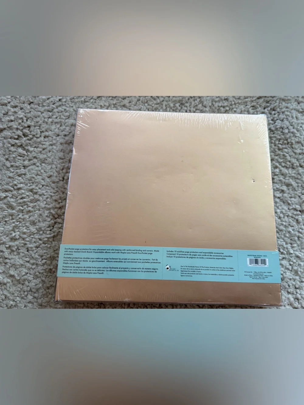 Maple Lane 12x12 White Silk Scrapbook Album Pearl Detail NWT