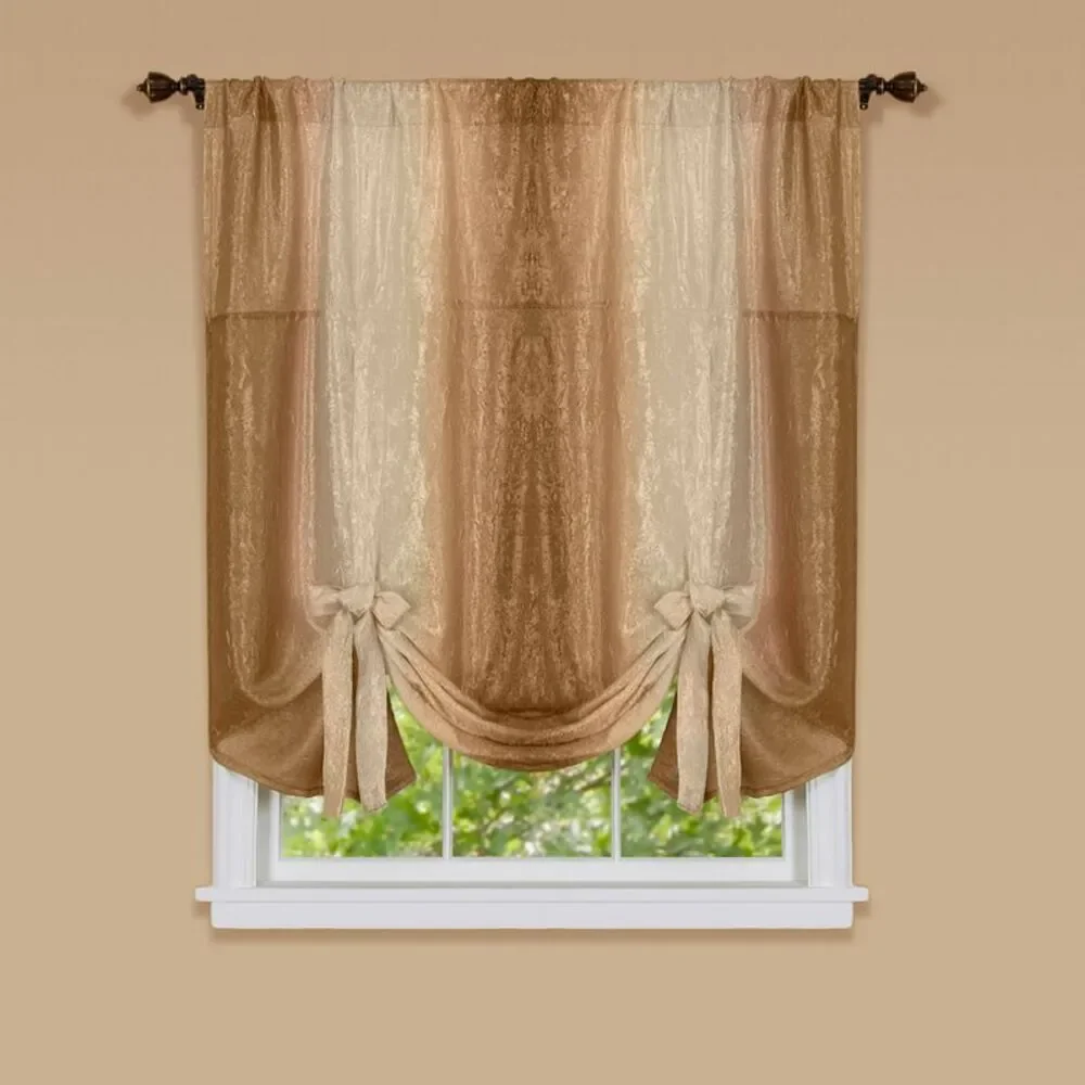 Achim Home Furnishing: Ombre Sandstone Striped Modern Window Curtain Panel : 50