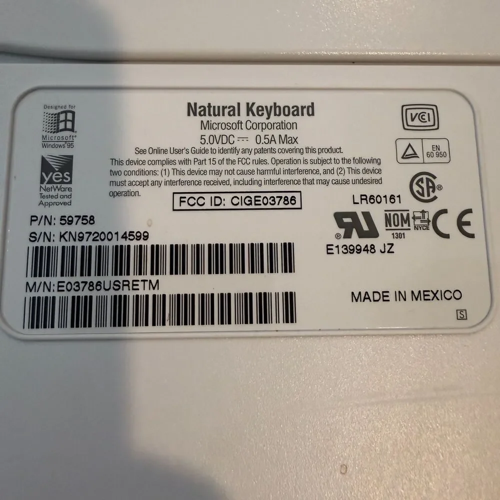 Microsoft natural keyboard