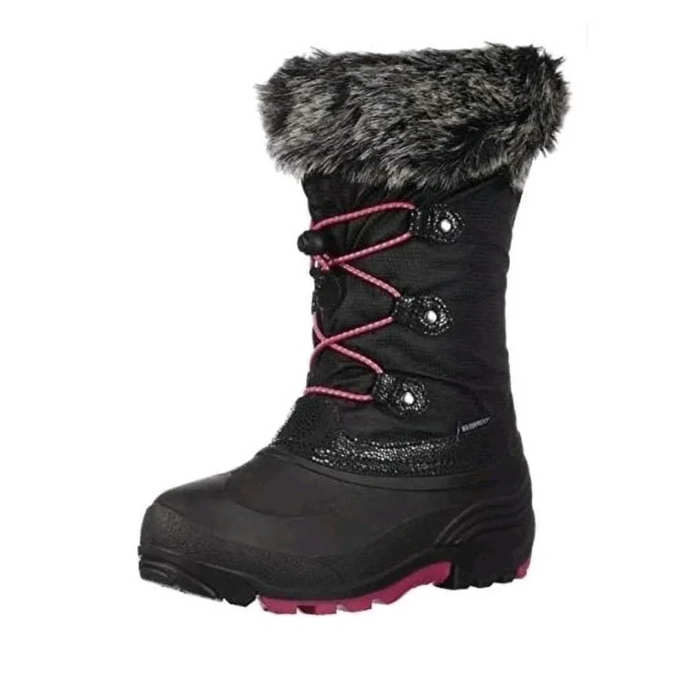 Kamik Girl 4 Powdery 3 Waterproof‎ Winter BootsPink Black Waterproof Snow Fur