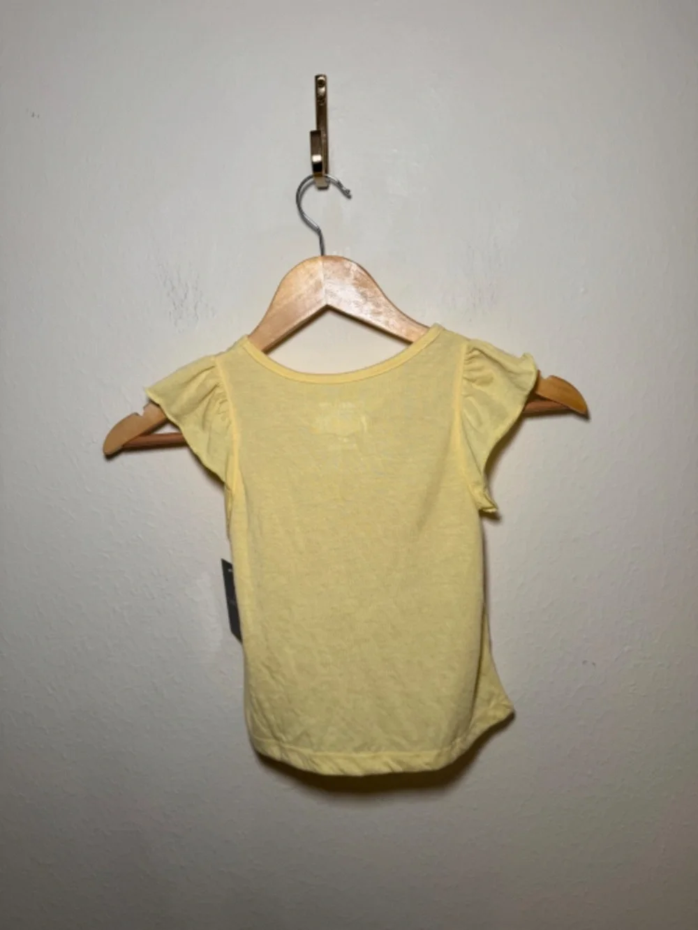 Cuddl Duds Girls 4T Bee Kind Pajama Top Yellow Flutter Sleeve Sleepwear NWT
