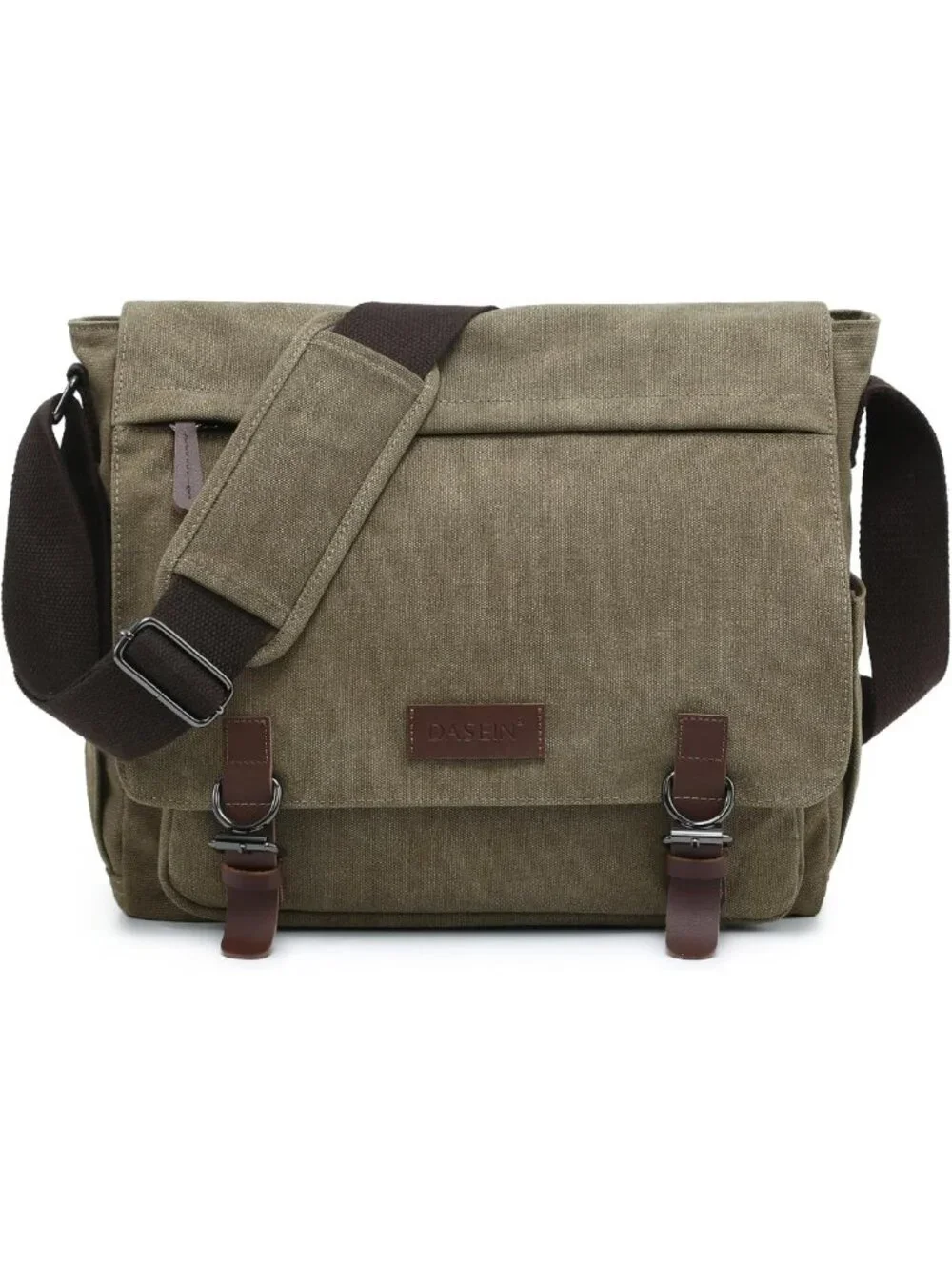 Large Vintage Canvas Crossbody Messenger Bag for 15