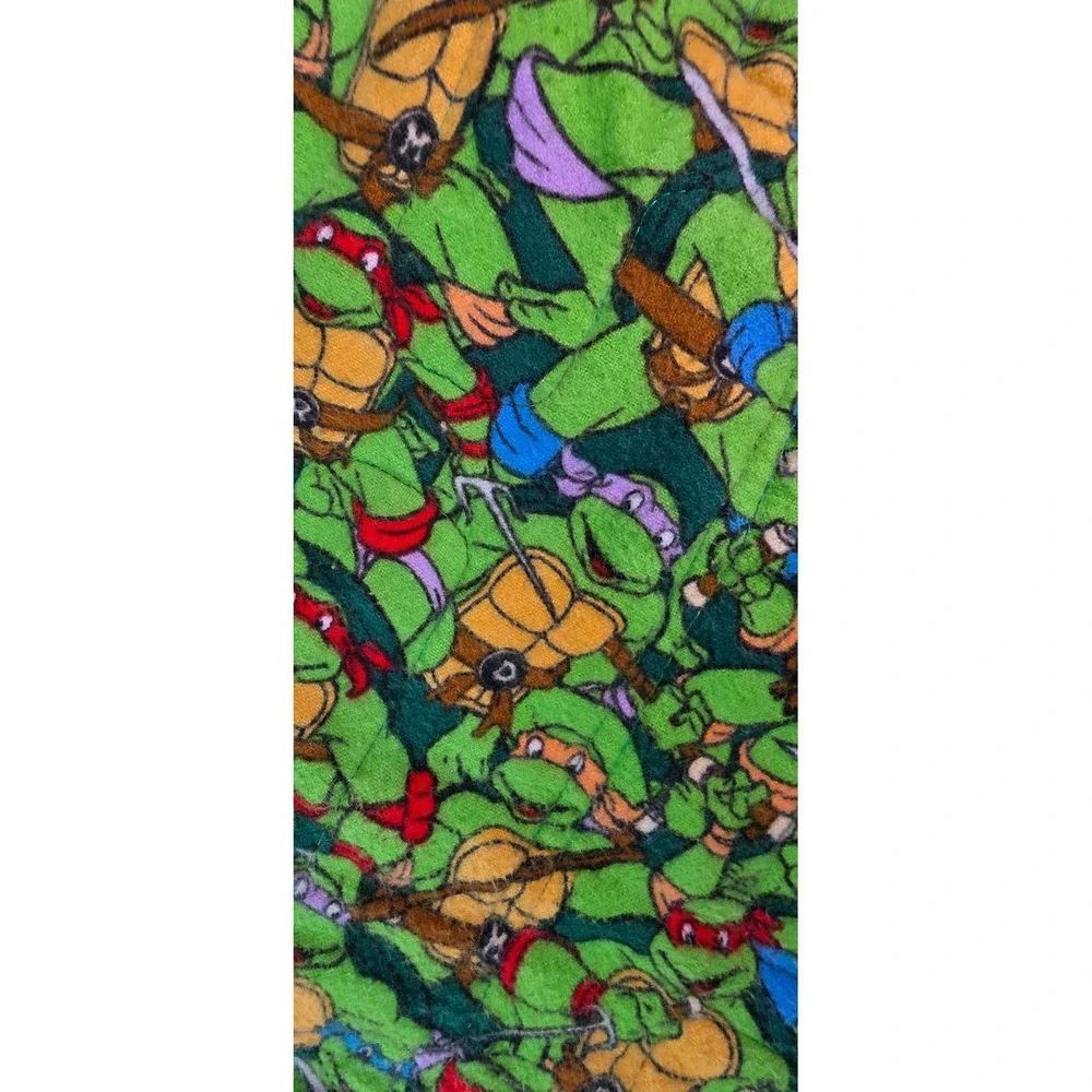 Handmade TMNT Teenage Mutant Ninja Turtles Reversible Denim Patchwork Quilt