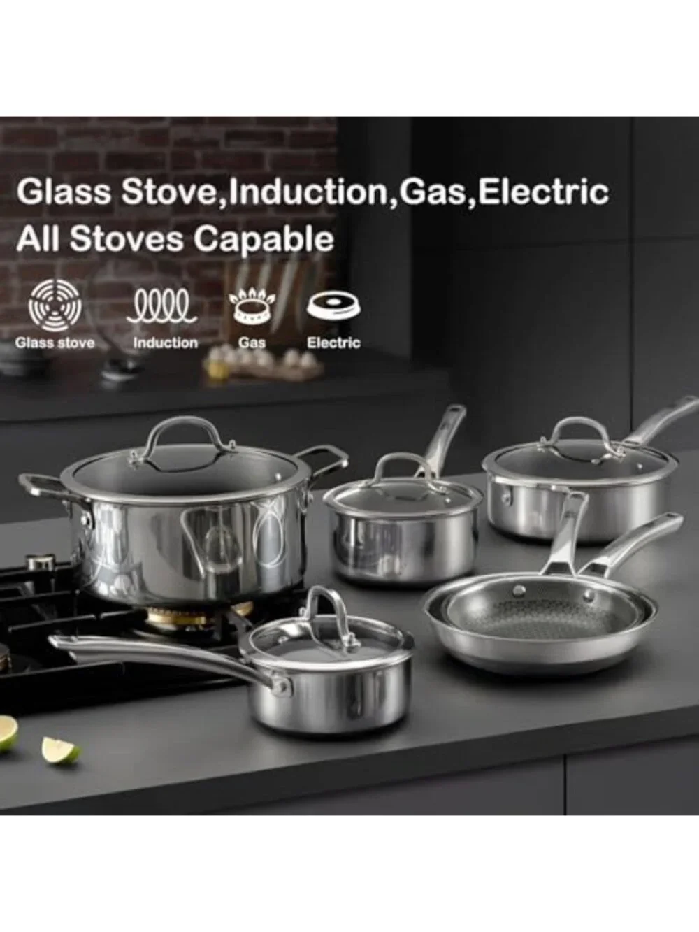 1.5 Quart Nonstick Saucepan with Lid - Hybrid Cooking Essential for Easy Meals